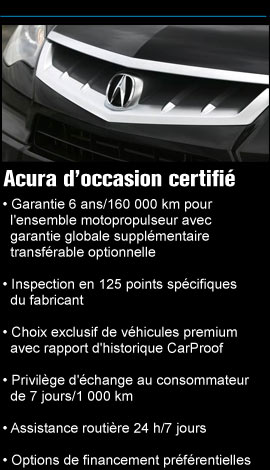 Acura d'occasion certifié à vendre chez Luciani Acura Acura d'occasion certifié