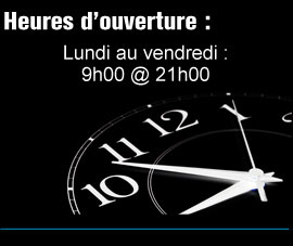 Luciani Acura ouvert du lundi au vendredi de 9h à 21h Heures d'ouverture